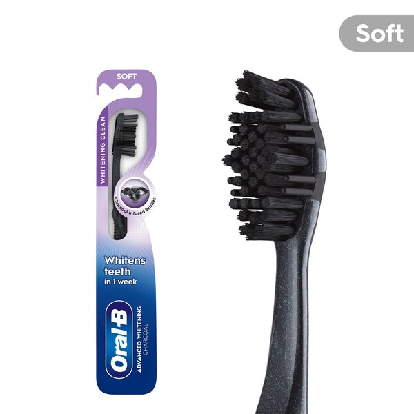 Oral-B Charcoal Whitening Toothbrush, Soft Bristle