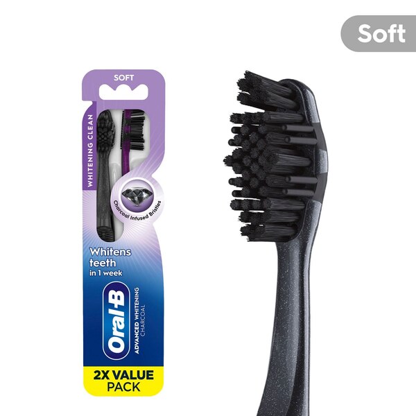 Oral-B Charcoal Whitening Toothbrush, Soft Bristle