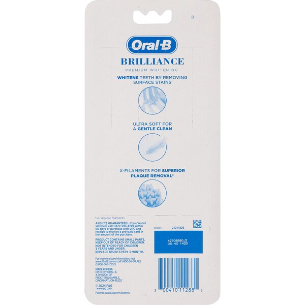Oral-B Brilliance Whitening Toothbrush, Extra Soft, 4 CT