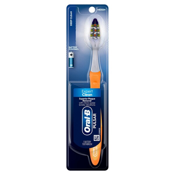 Oral-B Vibrating Pulsar Battery Toothbrush, Expert Clean, Medium Bristles
