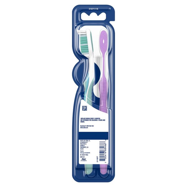 Oral-B Vivid Whitening Dual Action Toothbrush, Soft Bristle, 2 CT