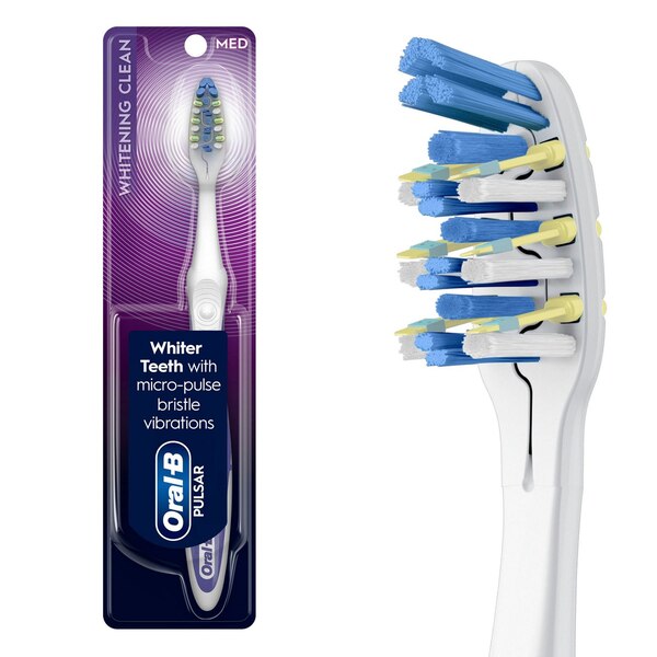 Oral-B Vibrating Pulsar Whitening Battery Toothbrush, Medium Bristle