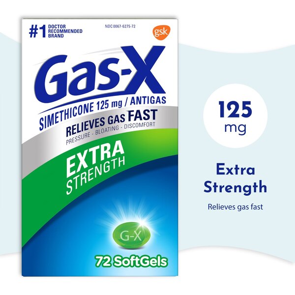 Gas-X Extra Strength Gas Relief Softgels, Bloating Relief, 72 CT