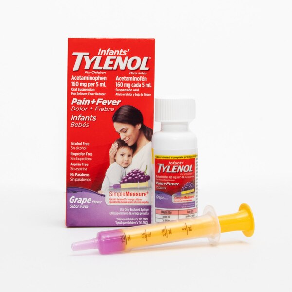 Infants' Tylenol Simple Measure Acetaminophen Oral Suspension, Grape, 1 FL OZ