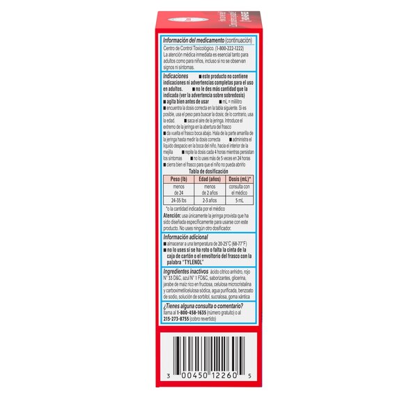 Infants' Tylenol Pain & Fever Oral Suspension Medicine, Grape, 2 OZ