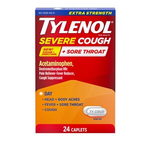 Tylenol Extra Strength Severe Cough & Sore Throat Caplets, 24 CT