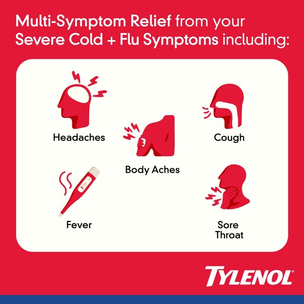 Tylenol Extra Strength Severe Cough & Sore Throat Caplets, 24 CT