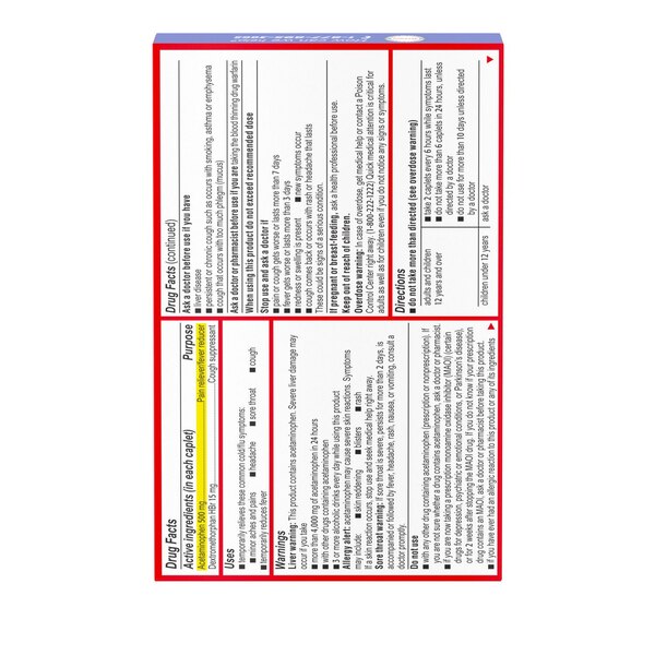 Tylenol Extra Strength Severe Cough & Sore Throat Caplets, 24 CT