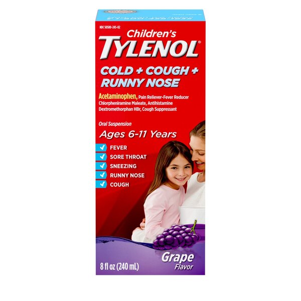 Children's Tylenol Cold, Cough, Runny Nose Oral Suspension, 8 OZ