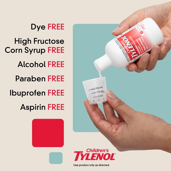 Children's Tylenol Dyefree Suspension, Cherry, 8 OZ