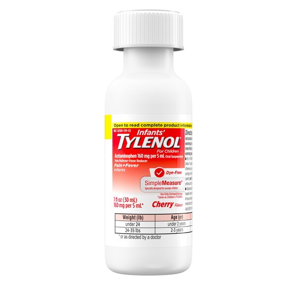 Infants' Tylenol Dye-Free Simple Measure Acetaminophen Oral Suspension, Cherry