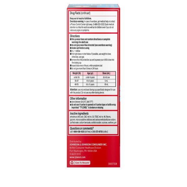 Children's Tylenol Cold + Cough + Sore Throat, Bubblegum, 4 FL OZ
