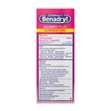 Benadryl Children's Allergy +Plus Congestion Antihistamine Liquid, Grape, 4 OZ, thumbnail image