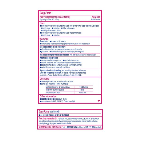 Benadryl Allergy Ultratabs Go Packs, 4 twin packs