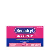 Benadryl Ultratabs Antihistamine Allergy Medicine Tablets, 100 ct, thumbnail image