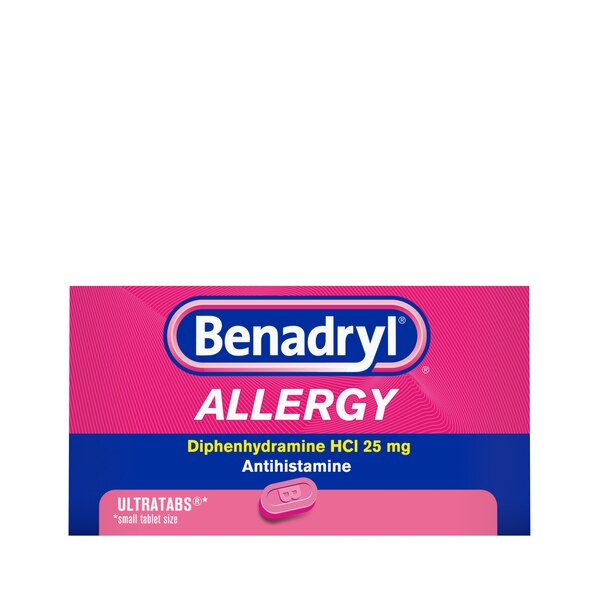 Benadryl Ultratabs Antihistamine Allergy Medicine Tablets, 100 ct