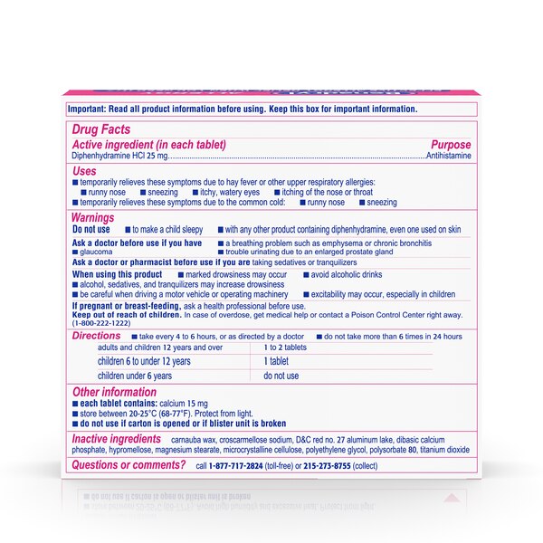 Benadryl, Ultratabs Allergy Relief Tablets, 24 CT