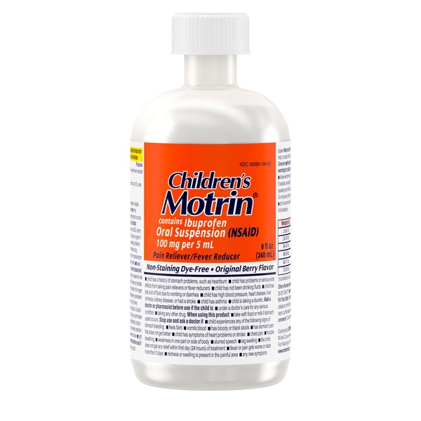 Children's Motrin Dye-Free Ibuprofen Oral Suspension, Berry, 8 FL OZ