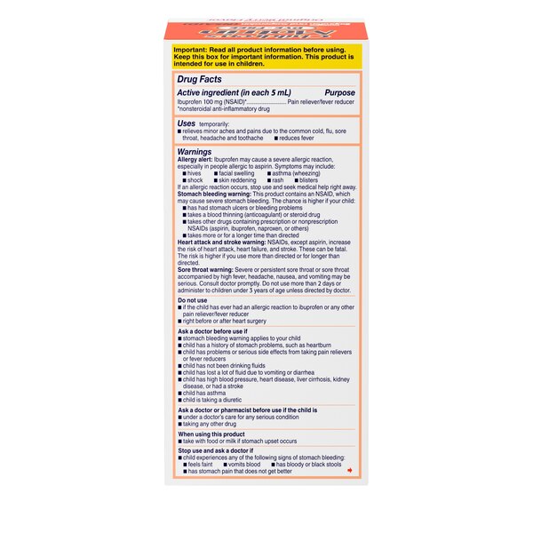 Children's Motrin Dye-Free Ibuprofen Oral Suspension, Berry, 8 FL OZ