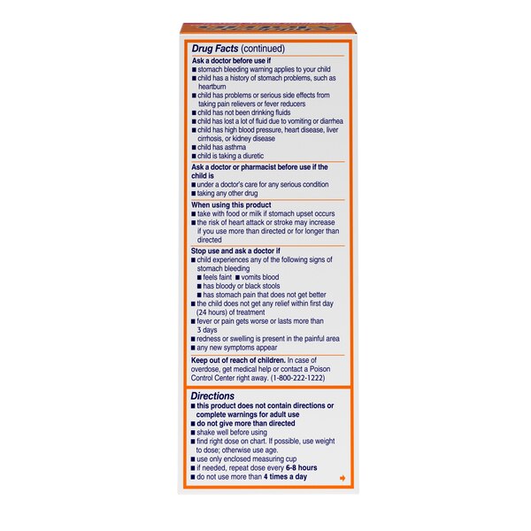 Children's Motrin Ibuprofen Pain Reliever/Fever Reducer, Dye-Free, 4 FL OZ
