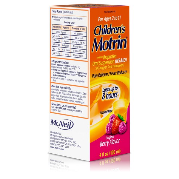 Motrin Children's Pain/Fever Relief Berry Liquid, 4 FL OZ