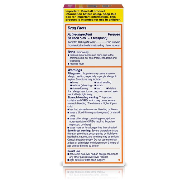 Motrin Children's Pain/Fever Relief Berry Liquid, 4 FL OZ