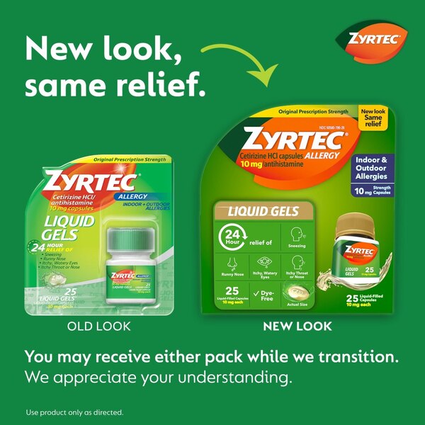 Zyrtec 24HR Allergy Relief Liquid Gels, 10mg Cetirizine HCl