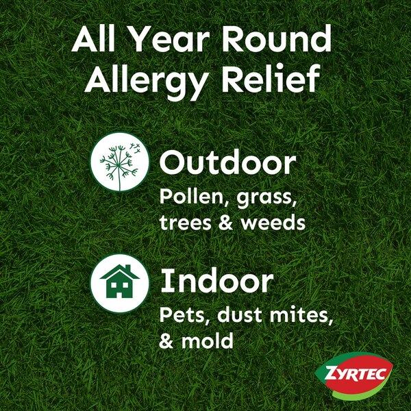 Zyrtec 24 Hour Allergy Tablets with Cetirizine HCl, Travel Size, 3 CT