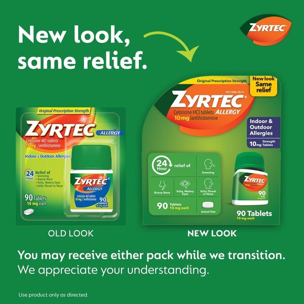 Zyrtec 24HR Allergy Relief Tablets, 10mg Cetirizine HCl