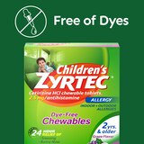 Zyrtec Children's 24HR Dye-Free Allergy Relief Chewable Tablets, 2.5mg Cetirizine HCl, Grape, 24 CT, thumbnail image