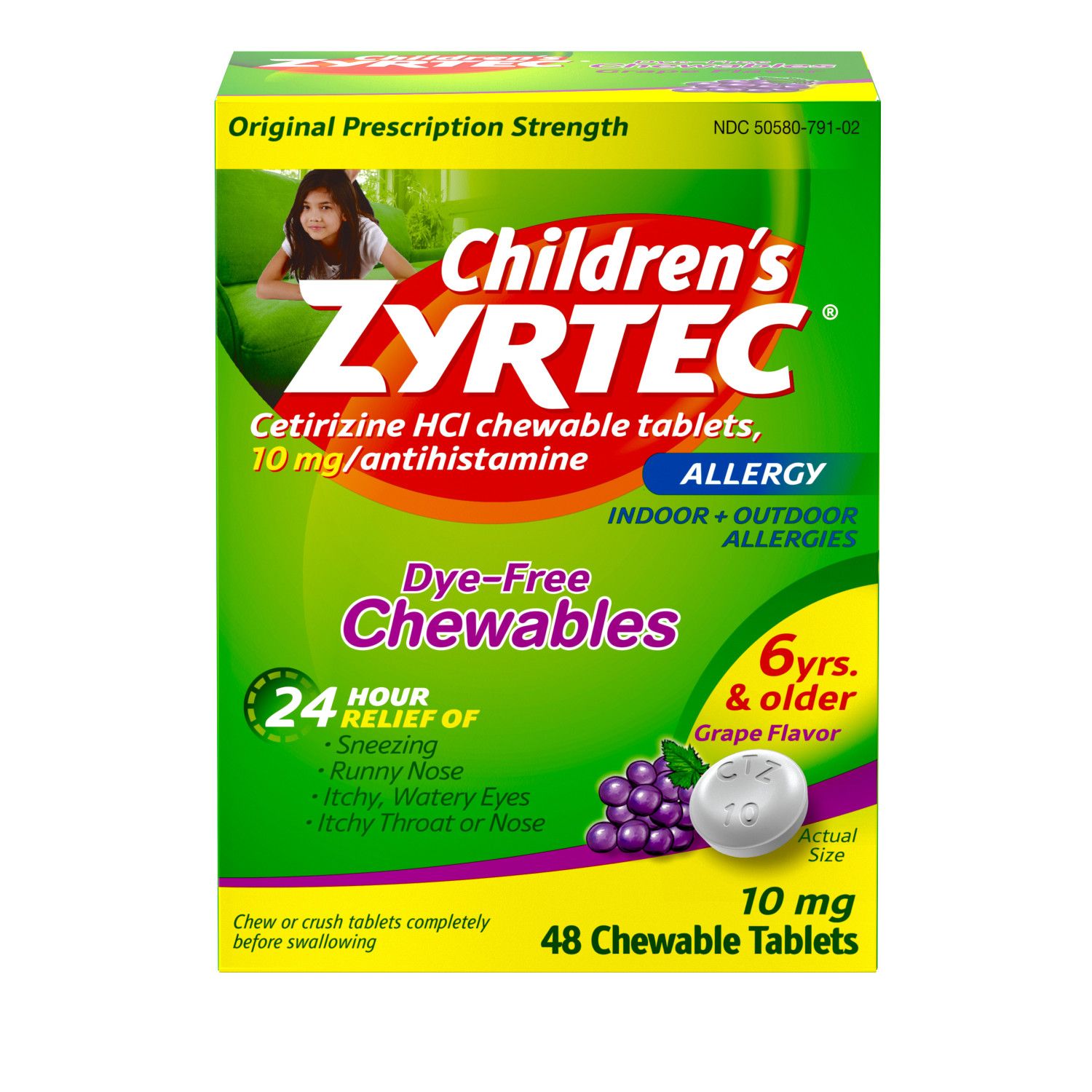 Children's Zyrtec Allergy Dye-Free Chewables
