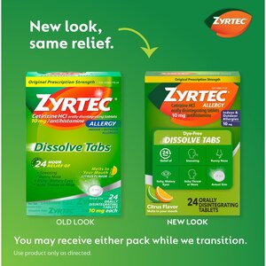 Zyrtec Dissolve Tabs, Citrus, 24 CT