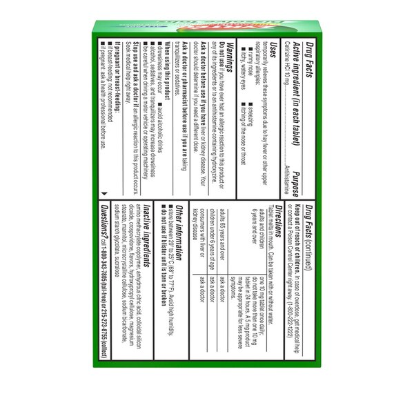 Zyrtec 24HR Allergy Relief Dissolve Tabs, 10mg Cetirizine HCL, Citrus, 24 CT