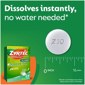 Zyrtec Dissolve Tabs, Citrus, 24 CT