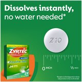 Zyrtec 24HR Allergy Relief Dissolve Tabs, 10mg Cetirizine HCL, Citrus, 24 CT, thumbnail image