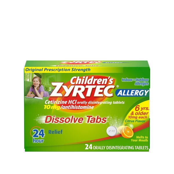 Zyrtec Children's 24HR Allergy Relief Dissovable Tabs, Citrus
