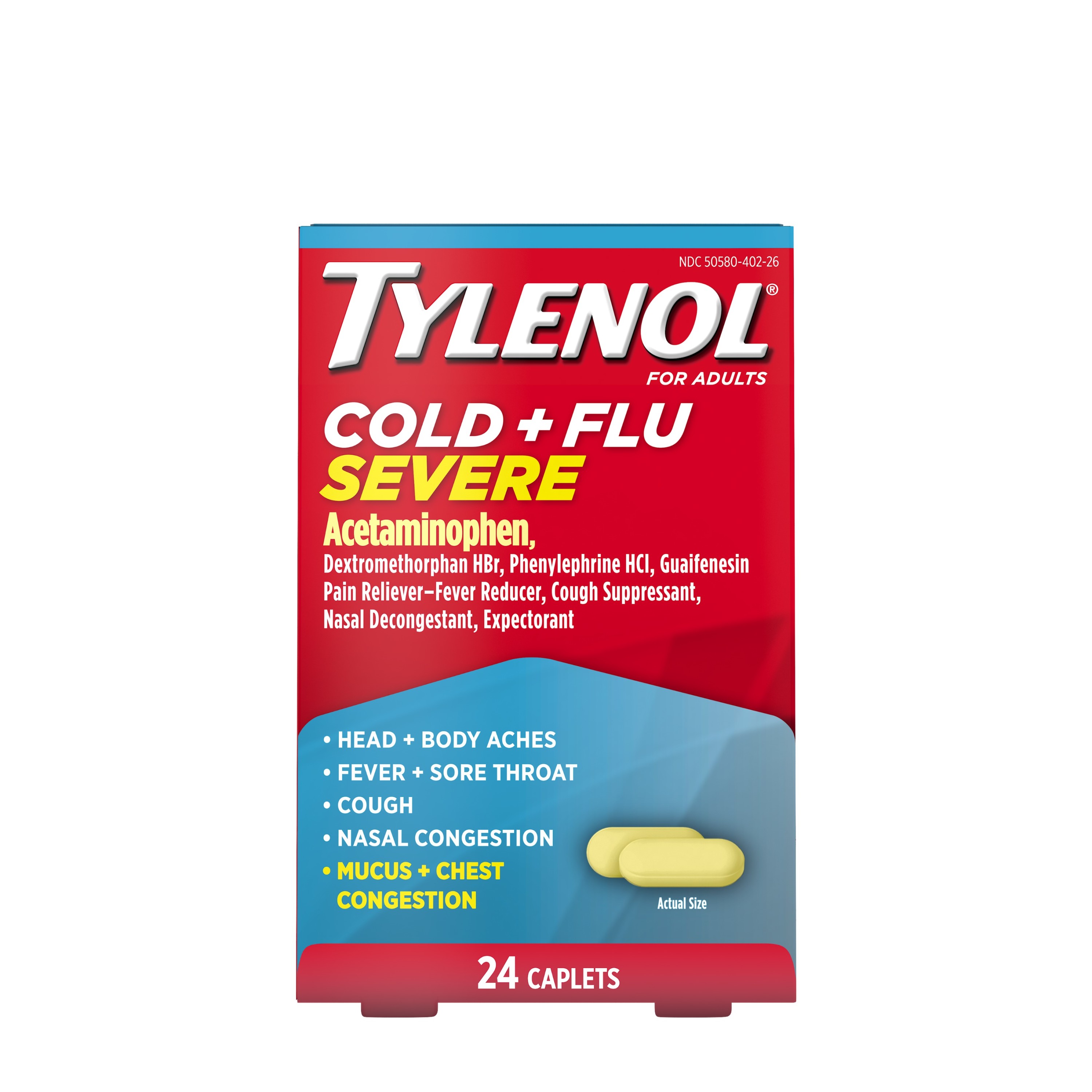 Tylenol - Cápsulas para el resfrío y gripe grave, 24 u.