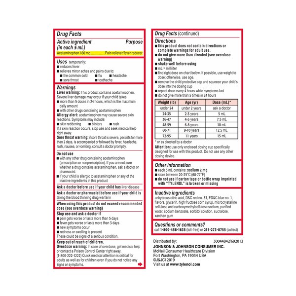 Children's Tylenol Pain & Fever Acetaminophen Oral Suspension, 4 FL OZ