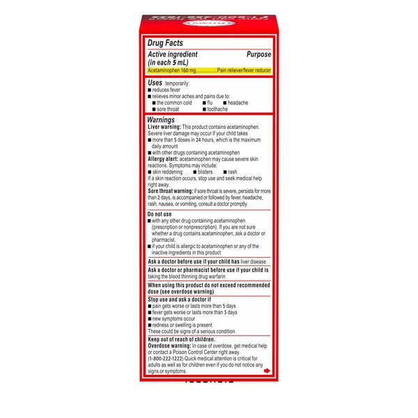 Children's Tylenol Pain & Fever Acetaminophen Oral Suspension, 4 FL OZ