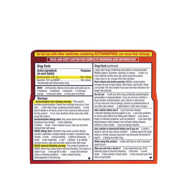 Motrin Dual Action with Tylenol, Ibuprofen & Acetaminophen