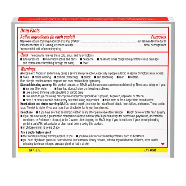 Sudafed 12 Hour Sinus Pressure + Pain Relief Sinus Decongestant, 16 CT