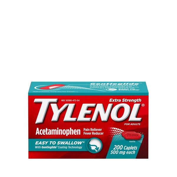 Tylenol Extra Strength Easy to Swallow Caplets, 200 CT