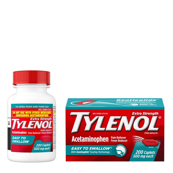 Tylenol Extra Strength Easy to Swallow Caplets, 200 CT