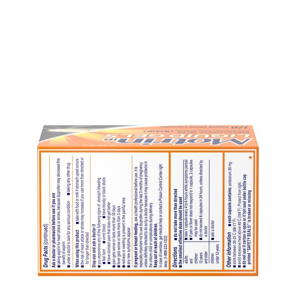 Motrin IB Liquid Gels 200 MG Ibuprofen Capsules