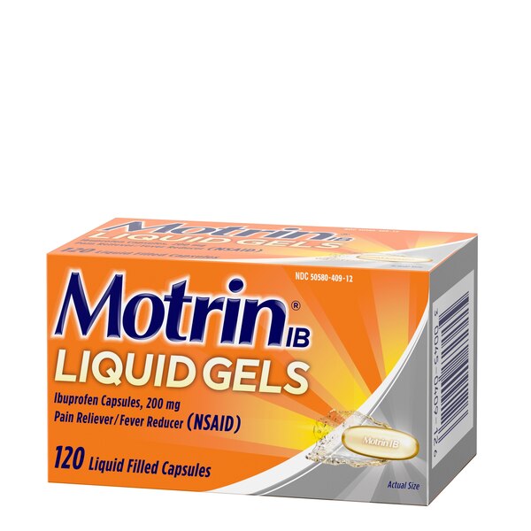 Motrin IB Liquid Gels 200 MG Ibuprofen Capsules