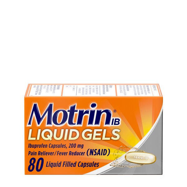 Motrin IB Liquid Gels 200 MG Ibuprofen Capsules