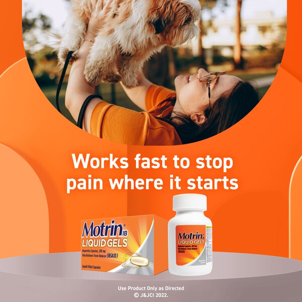 Motrin IB Liquid Gels 200 MG Ibuprofen Capsules