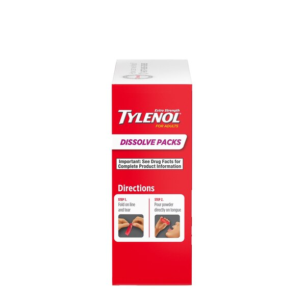 Tylenol Extra Strength Acetaminophen Dissolve Packs, Berry