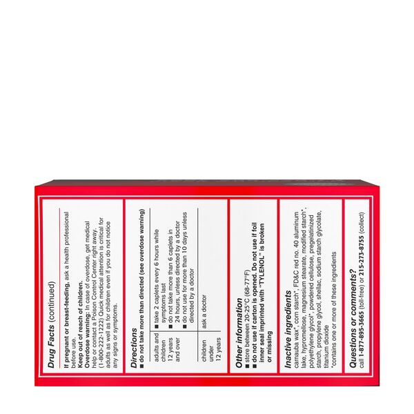 Tylenol Extra Strength Caplets with 500 mg Acetaminophen