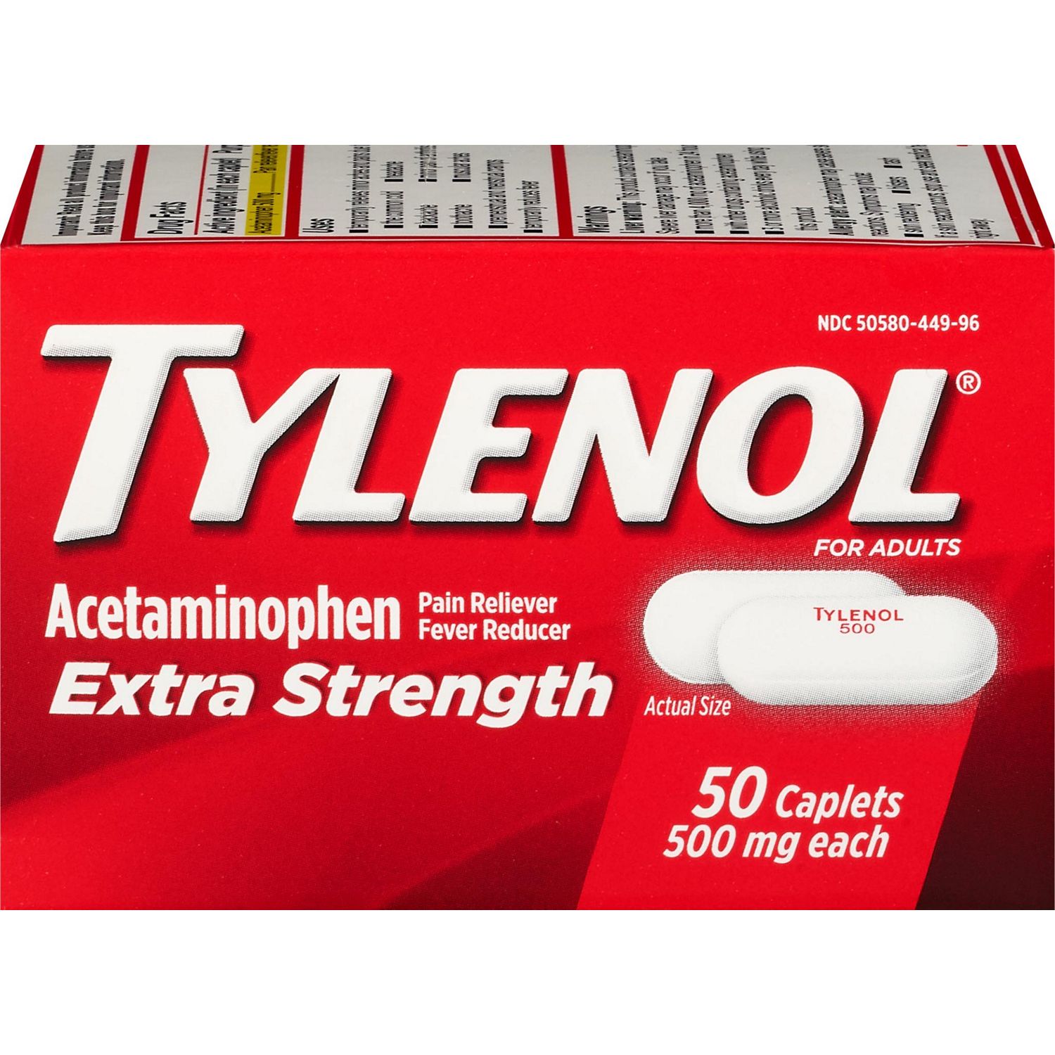 Tylenol Extra Strength Caplets, 50 CT